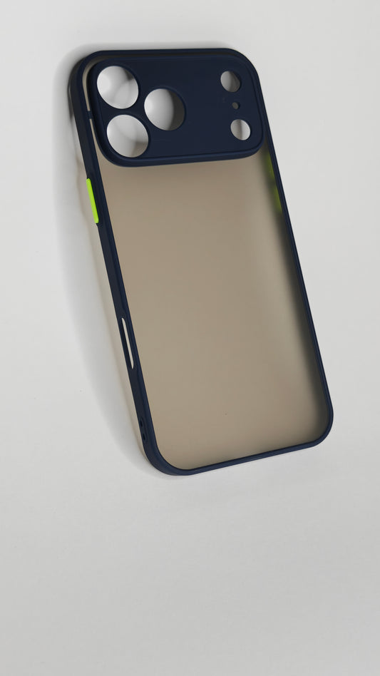 iPhone 17 Pro Max permatomas mėlynas dėklas